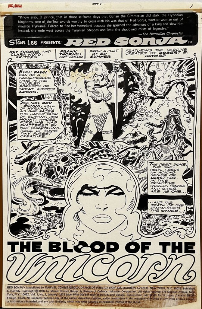Comic page titled "The Blood of the Unicorn".